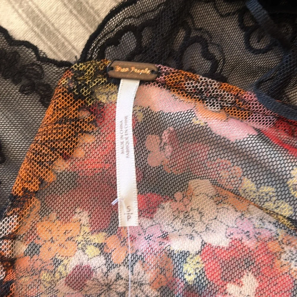 NWT Free People Rare Hideaway Maxi Top Dress Lace Velvet Floral Gothic - Picture 14 of 16